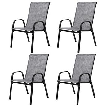 KWPZQEB Breathable Textilene Fabric Patio Chairs Set with High Backrest for Garden, Patio, Beach