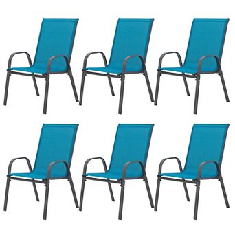 KWPZQEB Breathable Textilene Fabric Patio Chairs Set with High Backrest for Garden, Patio, Beach