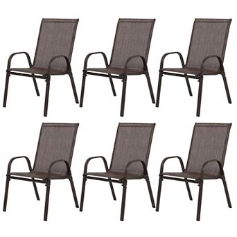 KWPZQEB Breathable Textilene Fabric Patio Chairs Set with High Backrest for Garden, Patio, Beach