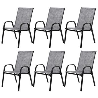 KWPZQEB Breathable Textilene Fabric Patio Chairs Set with High Backrest for Garden, Patio, Beach
