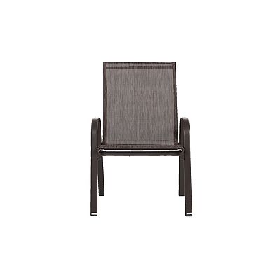 KWPZQEB Breathable Textilene Fabric Patio Chairs Set with High Backrest for Garden, Patio, Beach
