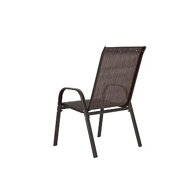 KWPZQEB Breathable Textilene Fabric Patio Chairs Set with High Backrest for Garden, Patio, Beach