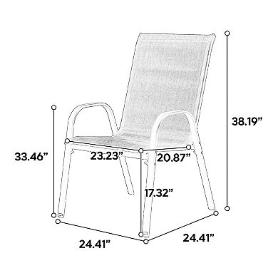 KWPZQEB Breathable Textilene Fabric Patio Chairs Set with High Backrest for Garden, Patio, Beach