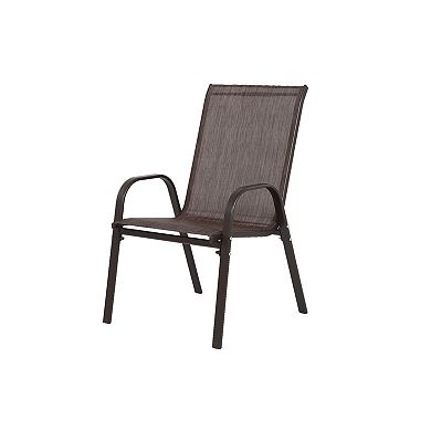 KWPZQEB Breathable Textilene Fabric Patio Chairs Set with High Backrest for Garden, Patio, Beach