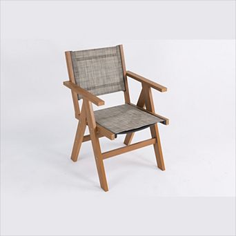KWPZQEB Outdoor HIPS Woven Seat Dining Chair with High Backrest & Armrest for Barbecues, Meals