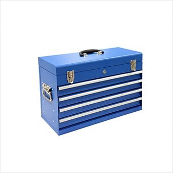 KWPZQEB Heavy Duty Metal Tool Box with 4 Drawers & EVA Liners, Multi-Function Tool Organizer