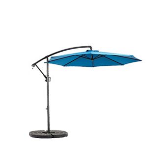 KWPZQEB 115.75Inch Offset Hanging Market Patio Umbrella with Easy Tilt Adjustment & 8 Ribs(No Base)