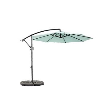 KWPZQEB 115.75Inch Offset Hanging Market Patio Umbrella with Easy Tilt Adjustment & 8 Ribs(No Base)