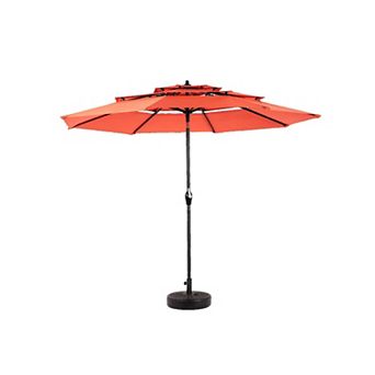 KWPZQEB 115.75Inch Offset Hanging Market Patio Umbrella with Easy Tilt Adjustment & 8 Ribs(No Base)