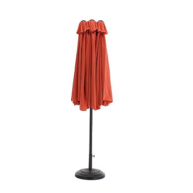 KWPZQEB 178.35Inch Large Rectangular Double Sided Outdoor Umbrella with Crank