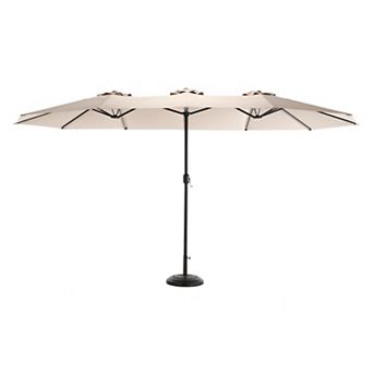 KWPZQEB 178.35Inch Large Rectangular Double Sided Outdoor Umbrella with Crank