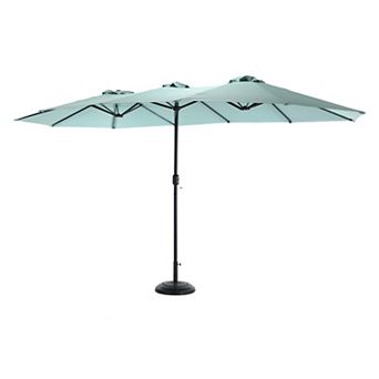 KWPZQEB 178.35Inch Large Rectangular Double Sided Outdoor Umbrella with Crank