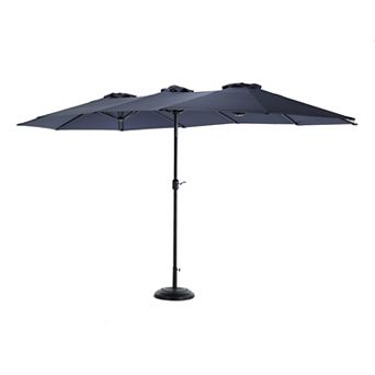KWPZQEB 178.35Inch Large Rectangular Double Sided Outdoor Umbrella with Crank