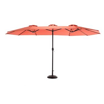 KWPZQEB 178.35Inch Large Rectangular Double Sided Outdoor Umbrella with Crank