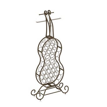 KWPZQEB Cello Shape Wine Bakers Rack, Freestanding Wine Rack with Storage Bottle for Liquor and Wine