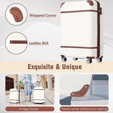 KWPZQEB Hardshell Luggage Set of 3, Lightweight Suitcase with TSA Lock & Cosmetic Case