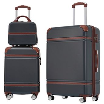KWPZQEB Hardshell Luggage Set of 3, Lightweight Suitcase with TSA Lock & Cosmetic Case
