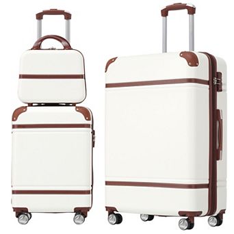KWPZQEB Hardshell Luggage Set of 3, Lightweight Suitcase with TSA Lock & Cosmetic Case