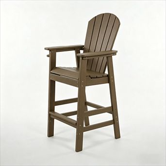 KWPZQEB Bar Height Adirondack Chair, Patio Bar Chair with Armrests & Cup Holder for Outdoor