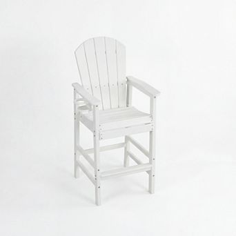 KWPZQEB Bar Height Adirondack Chair, Patio Bar Chair with Armrests & Cup Holder for Outdoor