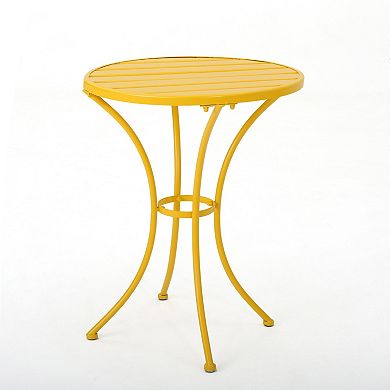 KWPZQEB Metal Patio Chairs Set of 2 with End Table