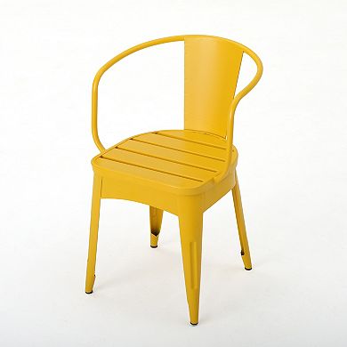 KWPZQEB Metal Patio Chairs Set of 2 with End Table