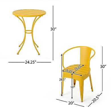 KWPZQEB Metal Patio Chairs Set of 2 with End Table