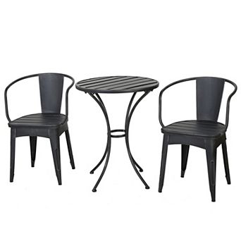 KWPZQEB Metal Patio Chairs Set of 2 with End Table