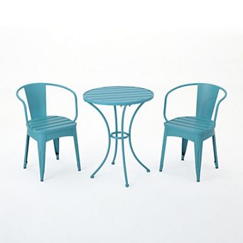 KWPZQEB Metal Patio Chairs Set of 2 with End Table