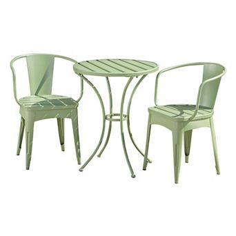 KWPZQEB Metal Patio Chairs Set of 2 with End Table