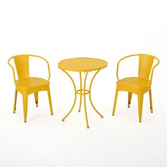 KWPZQEB Metal Patio Chairs Set of 2 with End Table