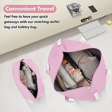 KWPZQEB Vintage Hardshell Lightweight Luggage with Double Spinner Wheels, TSA Lock & Handbag