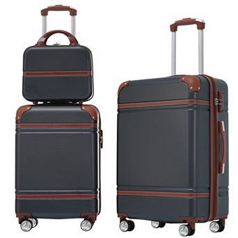 KWPZQEB Spinner Suitcase Set of 3, Hardshell Luggages with TSA Lock & Cosmetic Case
