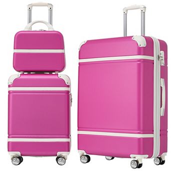 KWPZQEB Spinner Suitcase Set of 3, Hardshell Luggages with TSA Lock & Cosmetic Case