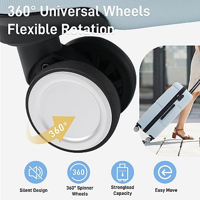 KWPZQEB Hardshell Luggage Set of 6 with Carry on Suitcase, Password Lock & Double Spinner Wheels