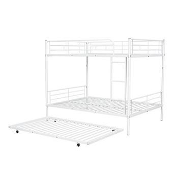 Merax Full Over Full Metal Bunk Bed with Trundle