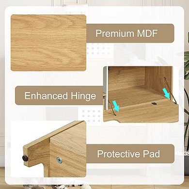 KWPZQEB 2 IN 1 Cat Furniture, Cat Litter Box Enclosure Side Table for 2 Small-Medium Sized Cats