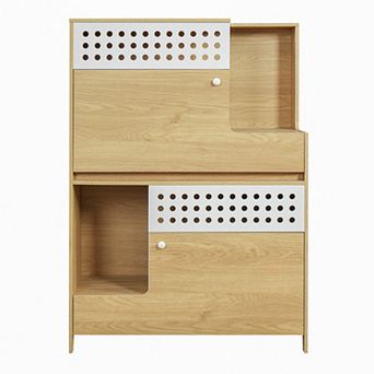 KWPZQEB 2 in 1 Cat Furniture, Cat Litter Box Enclosure Side Table for 2 Small-Medium Sized Cats