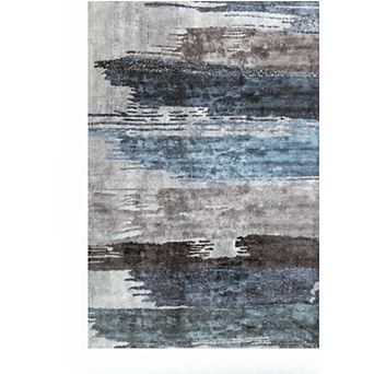 Modern Abstract Area Rug Washable Small Entryway Rug, Non-Slip Low Pile Throw Rug, Foldable Kitchen