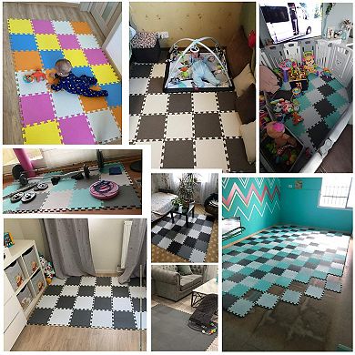 20 Tiles 30cm EVA Foam Interlocking Puzzle Play Mat 1cm Thick Baby Floor Mat