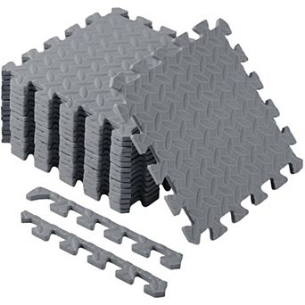 Foam Floor Tiles 11.8x11.8 Inch Beige EVA Mats with Borders for Bedroom Gym Nursery Play