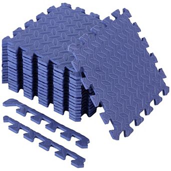 Foam Floor Tiles 11.8x11.8 Inch Beige EVA Mats with Borders for Bedroom Gym Nursery Play