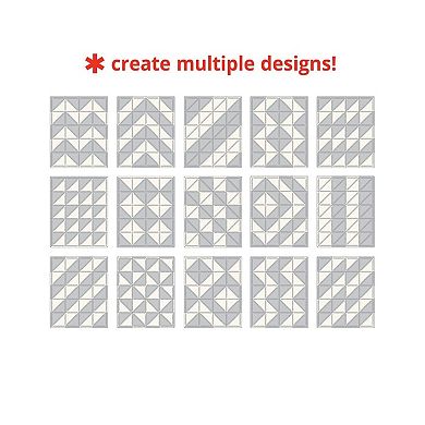 Play Mat Interlocking Foam Floor Tiles 70"x56" Triangle Puzzle Baby Play Mat Grey Cream