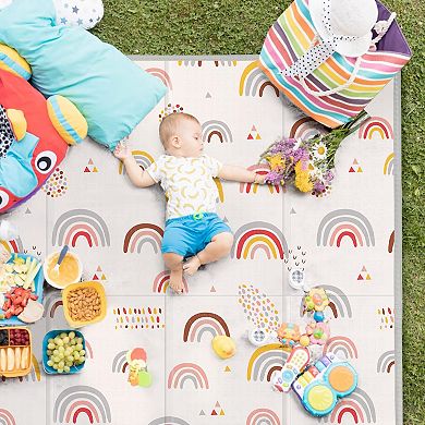 79x71 Play Mat Extra Large Foldable Waterproof Thick Reversible XPE Foam Indoor Outdoor Crawling Mat