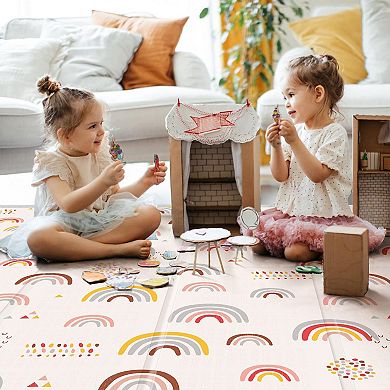 79x71 Play Mat Extra Large Foldable Waterproof Thick Reversible XPE Foam Indoor Outdoor Crawling Mat