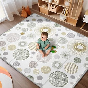 79x71 Play Mat Extra Large Foldable Waterproof Thick Reversible XPE Foam Indoor Outdoor Crawling Mat