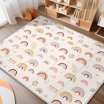 79x71 Play Mat Extra Large Foldable Waterproof Thick Reversible XPE Foam Indoor Outdoor Crawling Mat