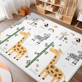 79x71 Play Mat Extra Large Foldable Waterproof Thick Reversible XPE Foam Indoor Outdoor Crawling Mat