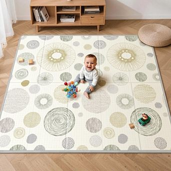 79x71 Play Mat Extra Large Foldable Waterproof Thick Reversible XPE Foam Indoor Outdoor Crawling Mat