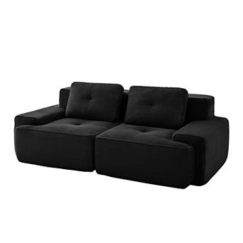 KWPZQEB 80.3Inch Corduroy 2-Seater Couch with Deep Seat, Tufted Design Loveseat for Living Room